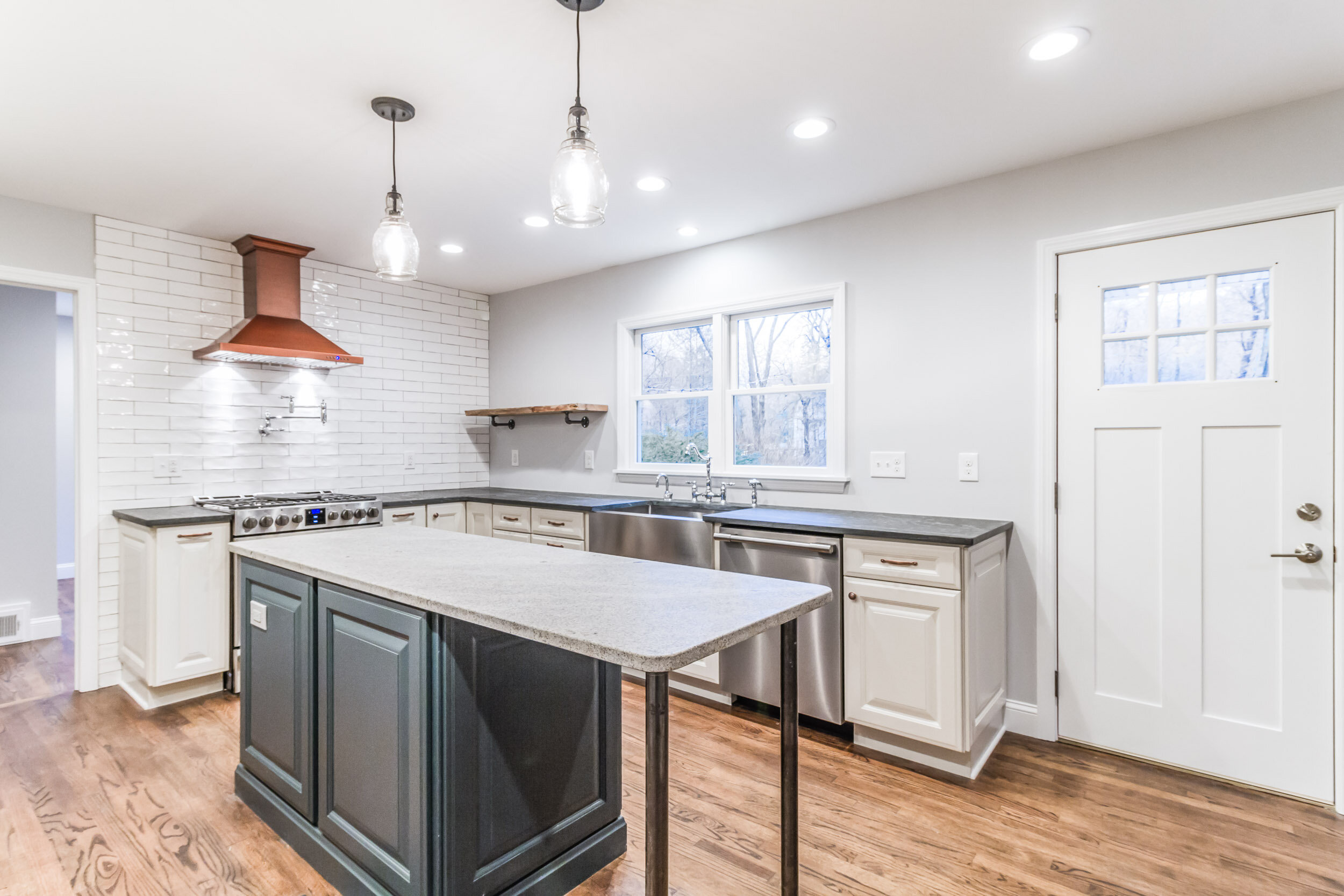 Updated white kitchen with subway tile