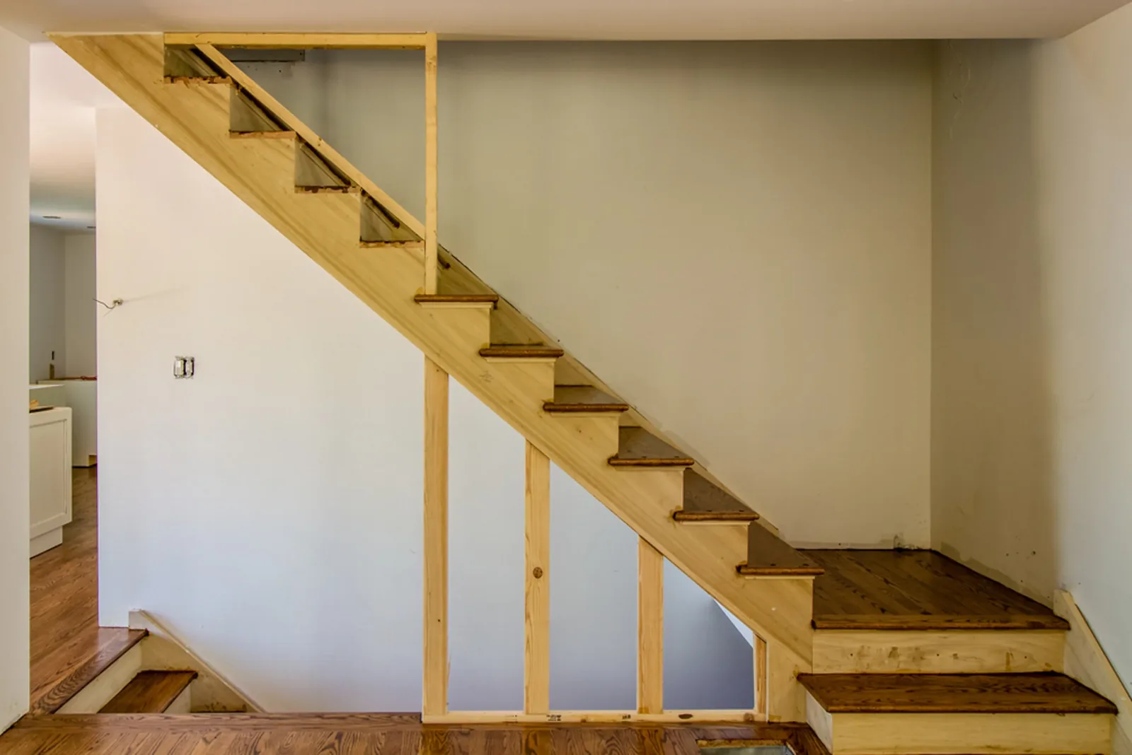 During construction: new staircase framing