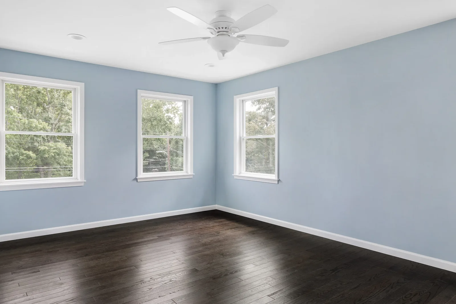 Corner bedroom with new windows