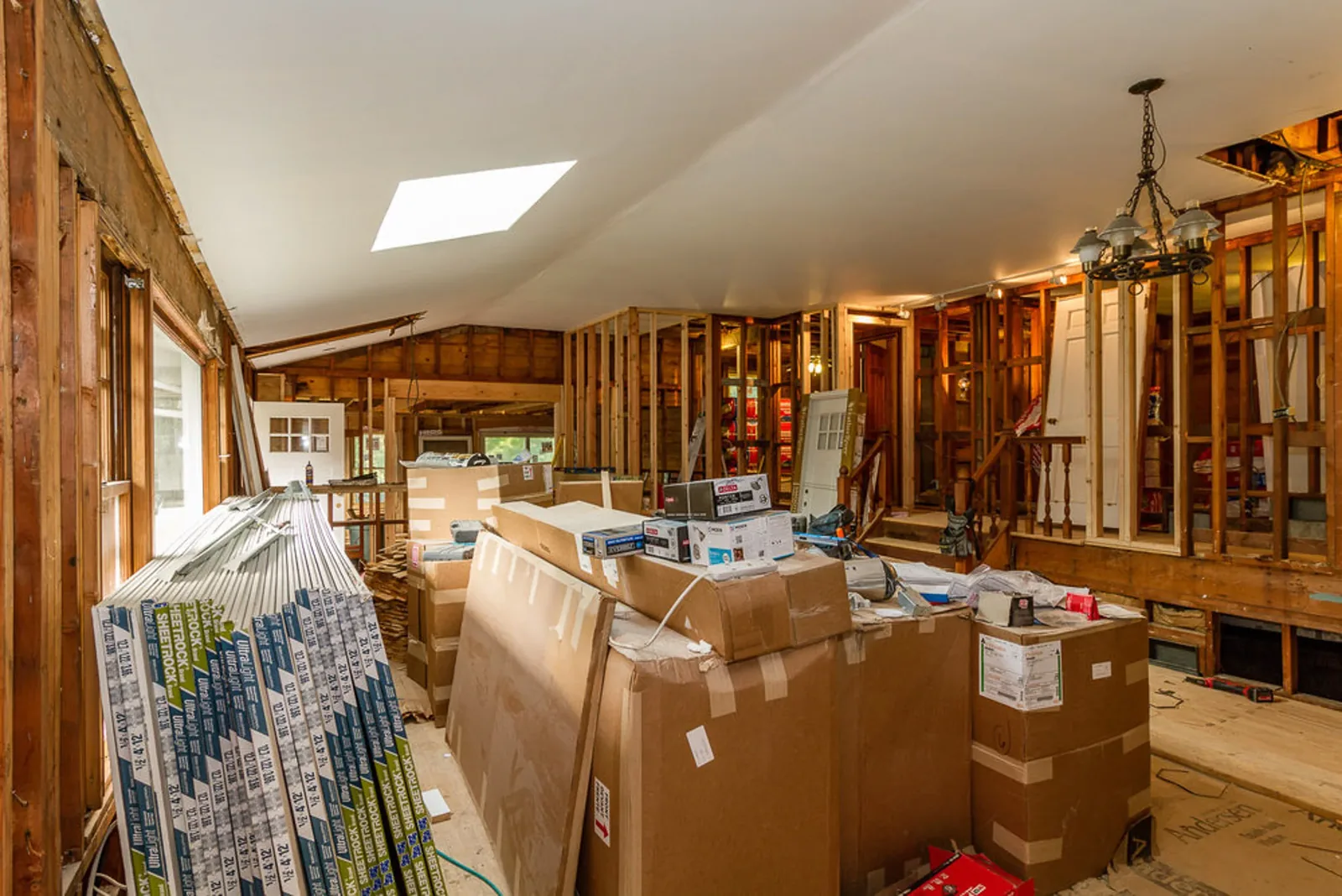 During construction: a vaulted space opened up