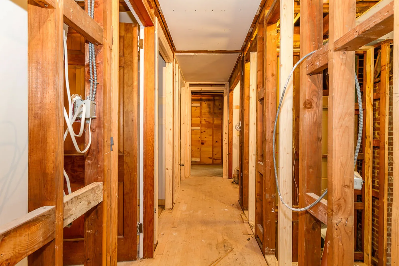 During construction: new partition framing