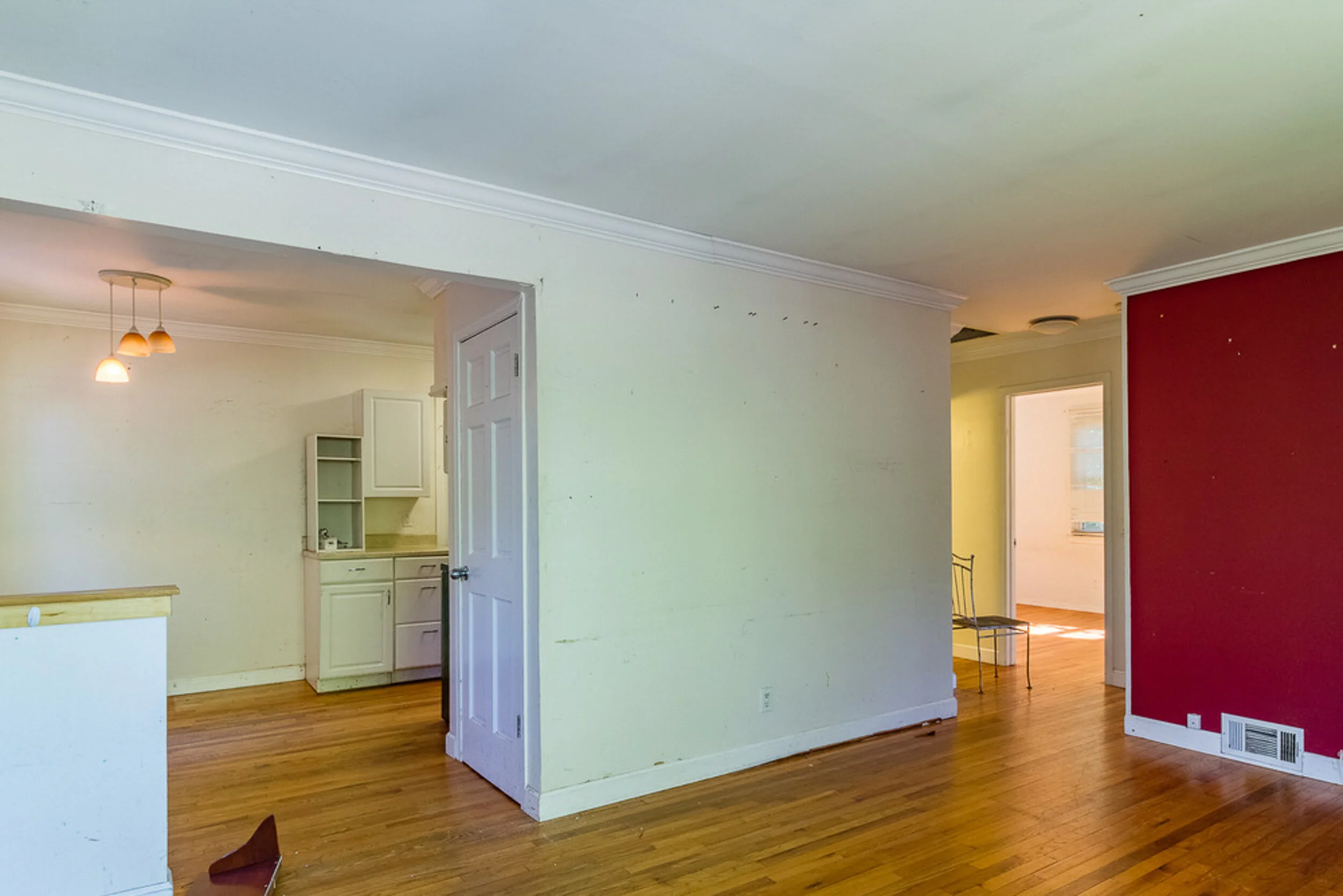 Before: view into the original kitchen
