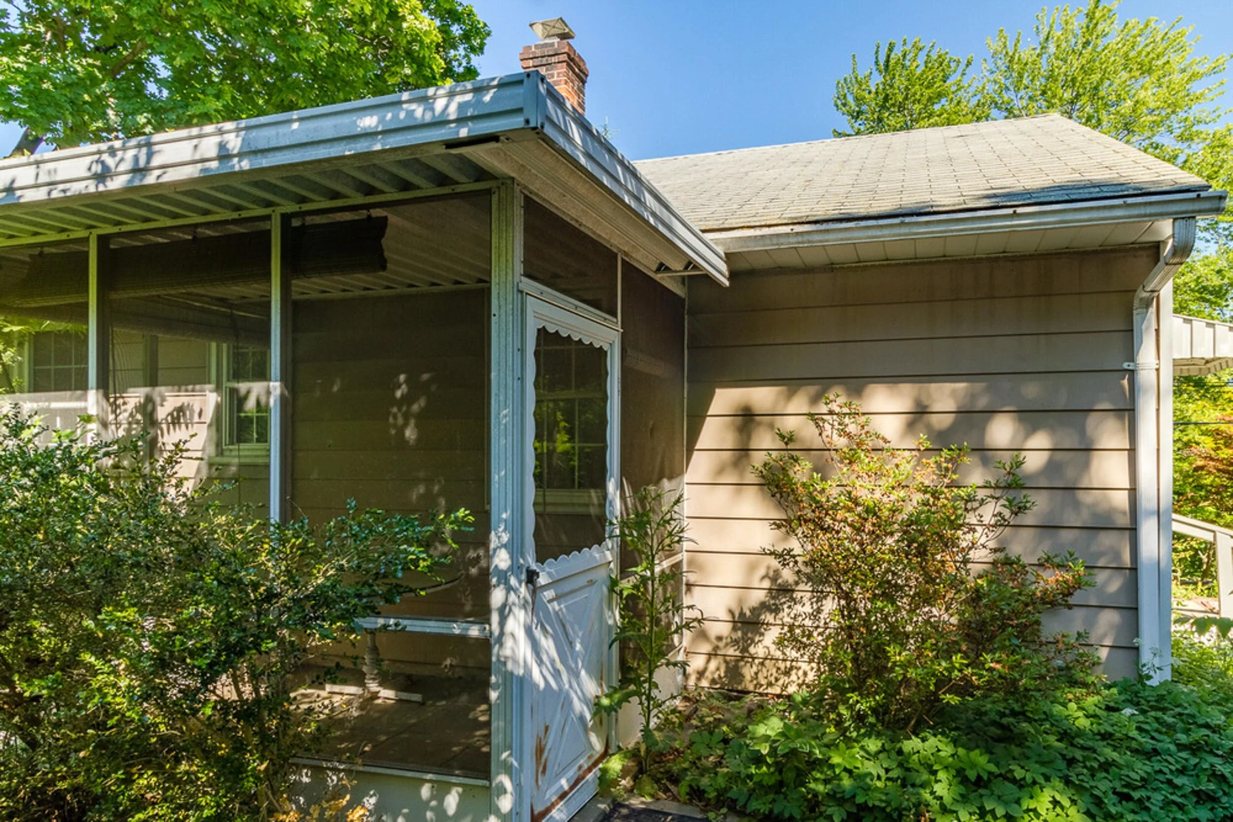 Before: screened porch entry