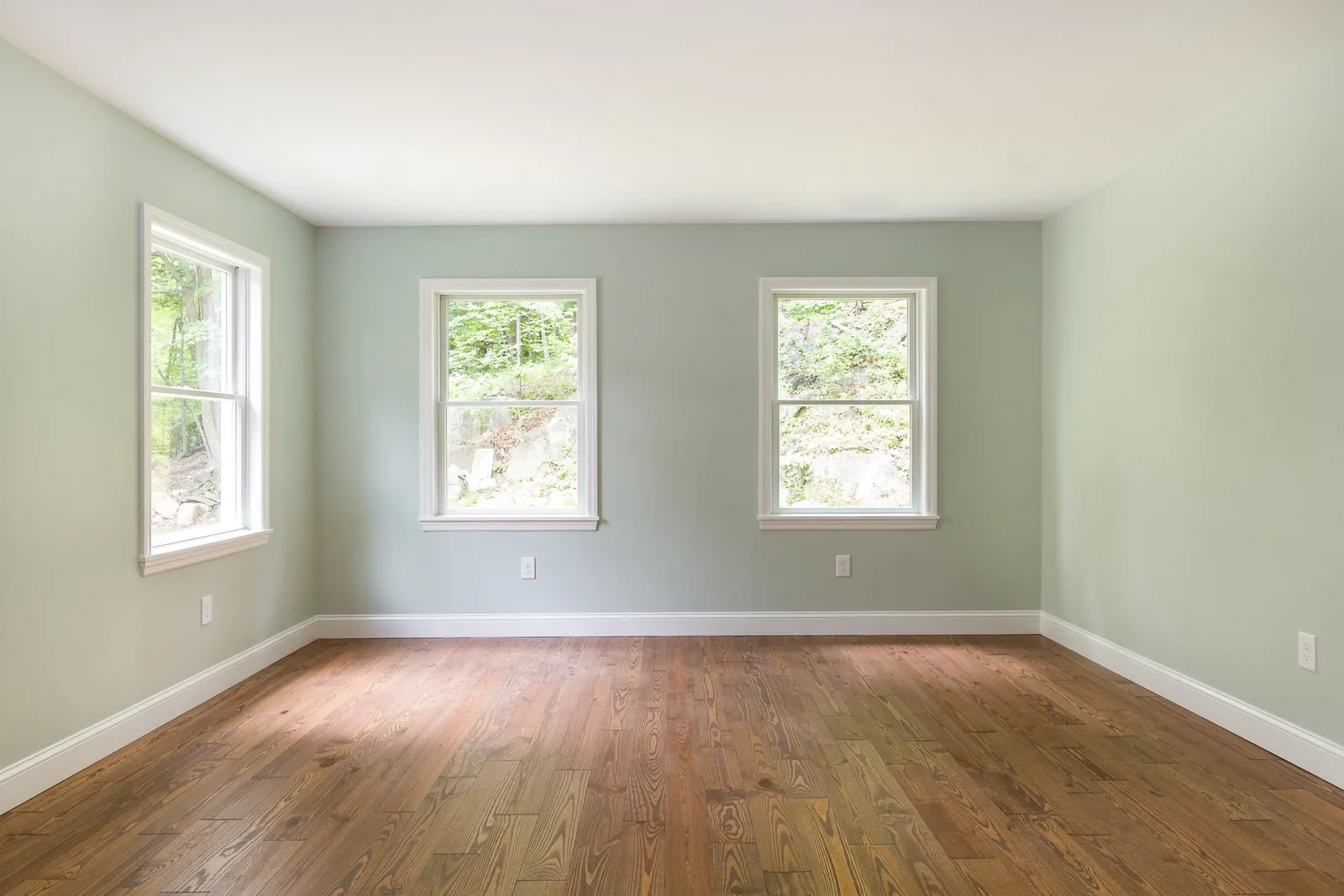 Bedroom with sage green walls
