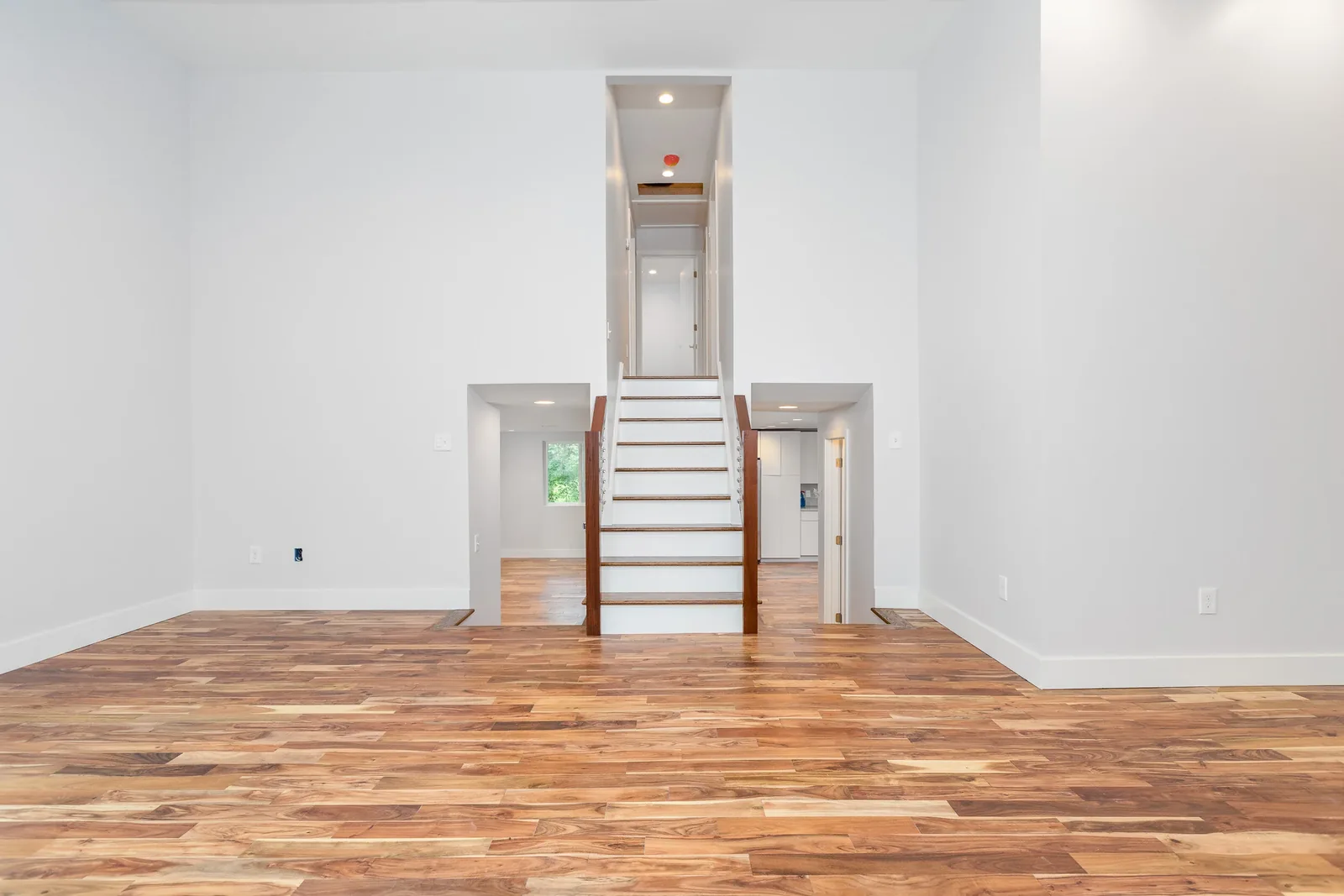 Great room with split staircases