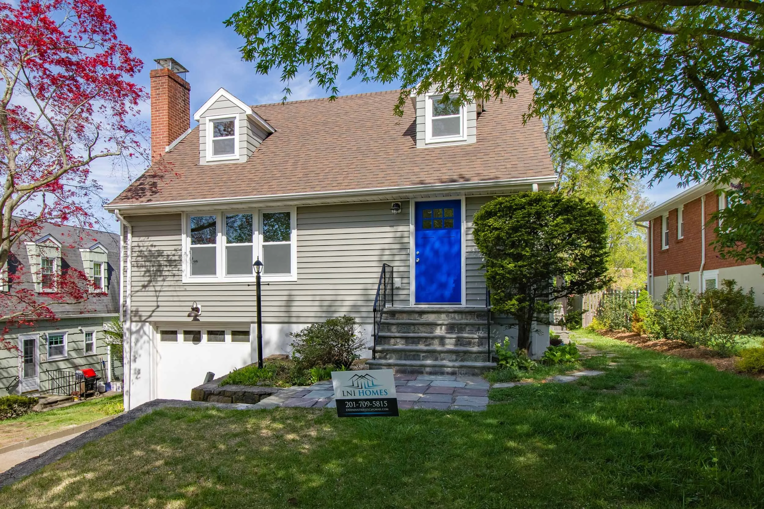 Front exterior of the remodeled Radnor Ave cape